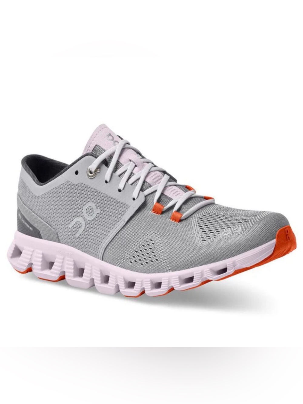 On Cloud X Alloy Gray Lily Pink Athletic Running Shoes Sneakers Women's Size 9.5